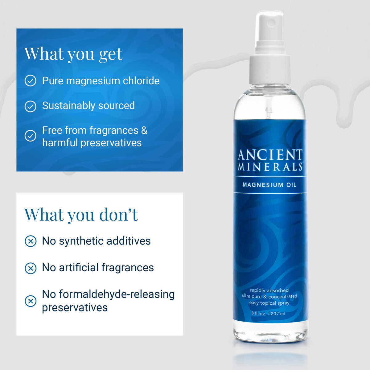 Ancient Minerals bottle mixing with water to dilute concentration safely