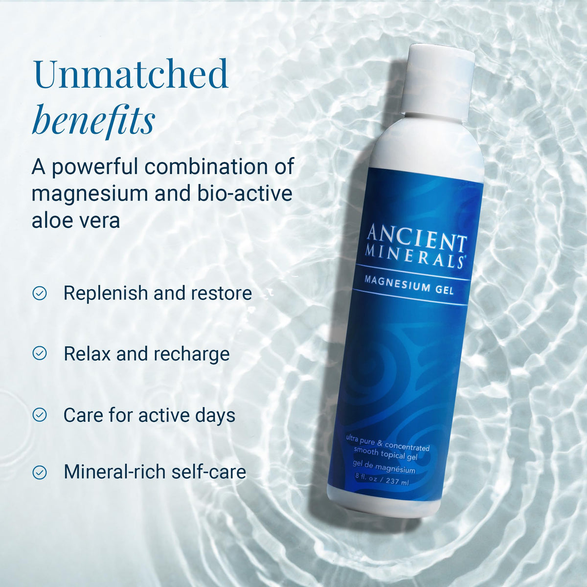 Ancient Minerals gel texture close-up showing smooth consistency for easy glide