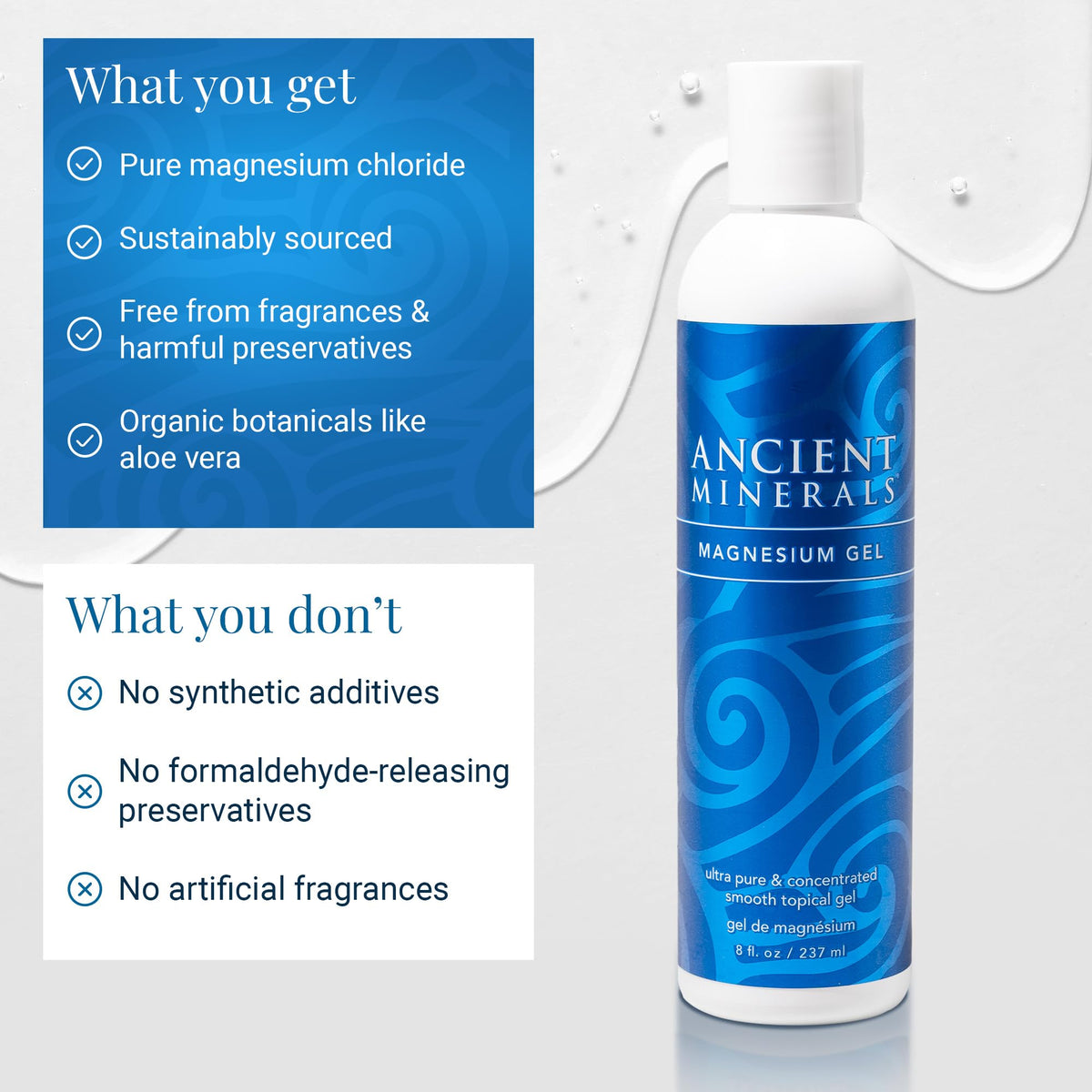Ancient Minerals ingredients with aloe leaf showcasing organic aloe moisturizing benefit