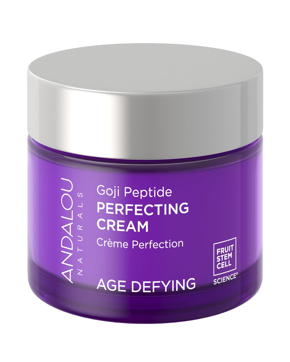 Andalou Naturals jar front view showing label and compact packaging benefit of clear branding