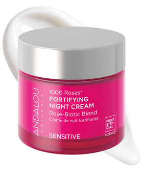Andalou Naturals jar front view showing product branding and luxurious design