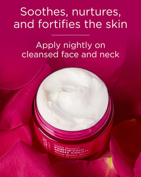 Andalou Naturals jar on nightstand to show nighttime routine benefit