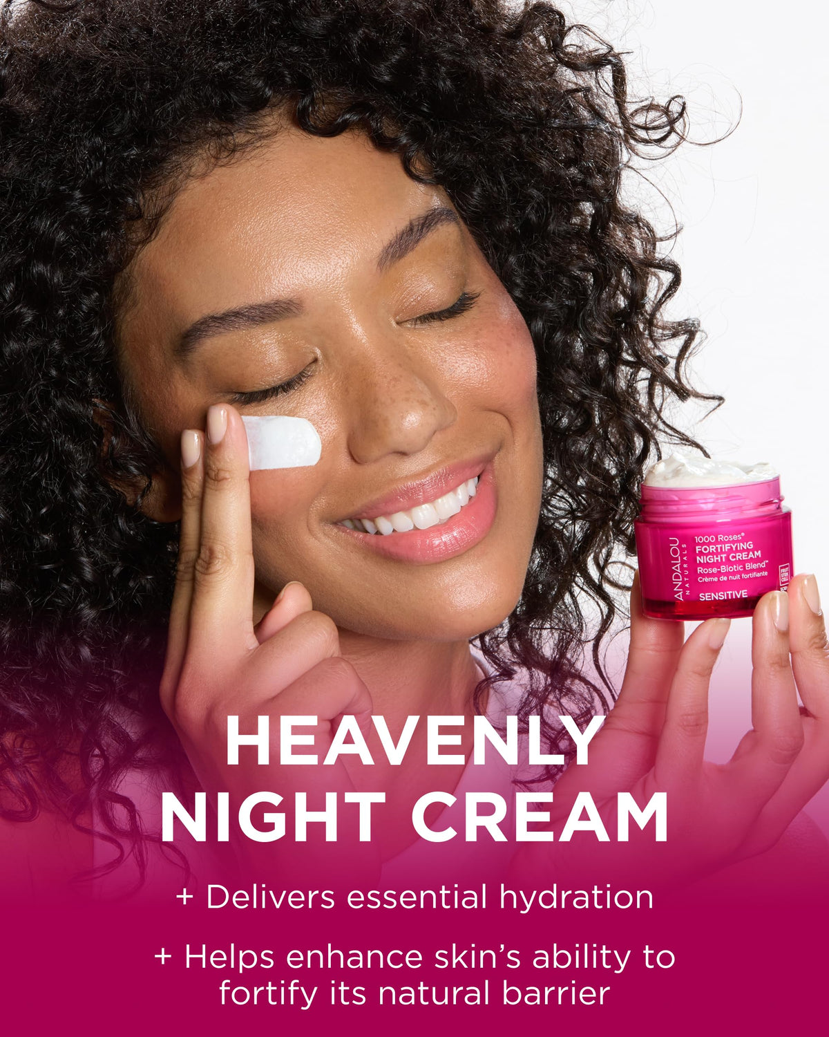 Andalou Naturals cream texture close-up highlighting rich moisturizing feel