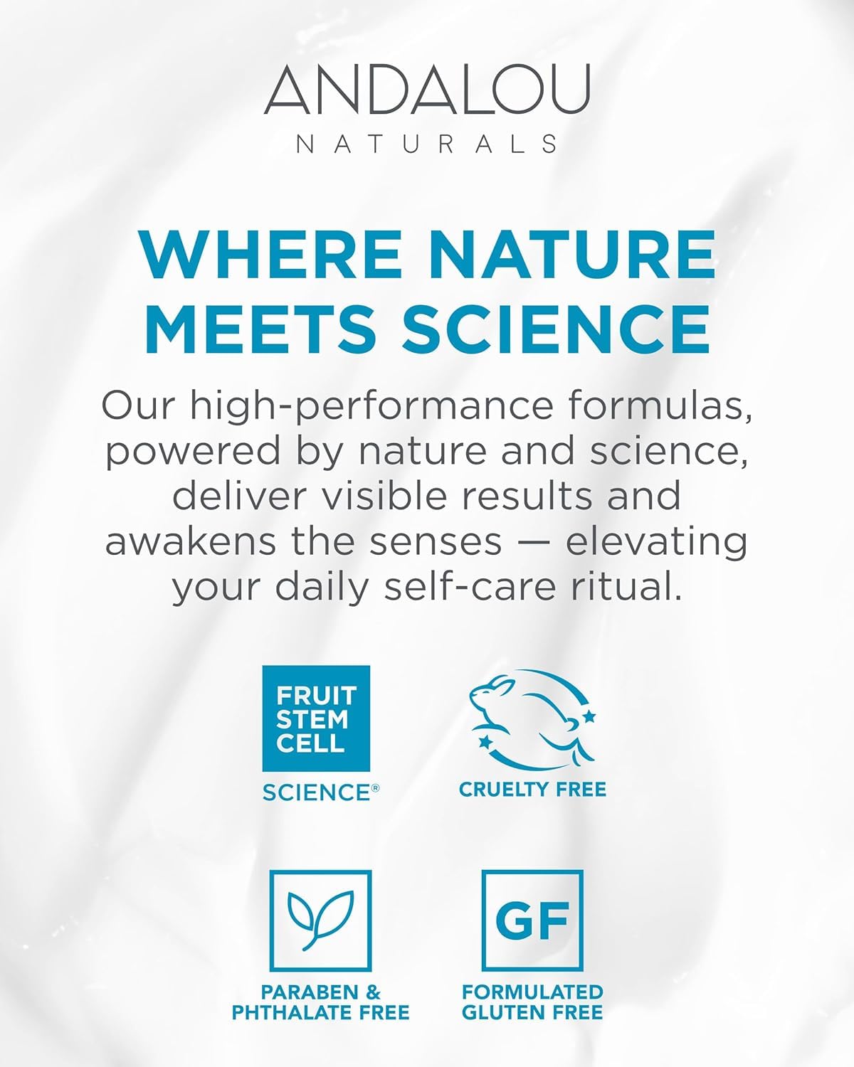 Andalou Naturals cleanser pictured in bathroom routine, suggests daily use and refreshed skin
