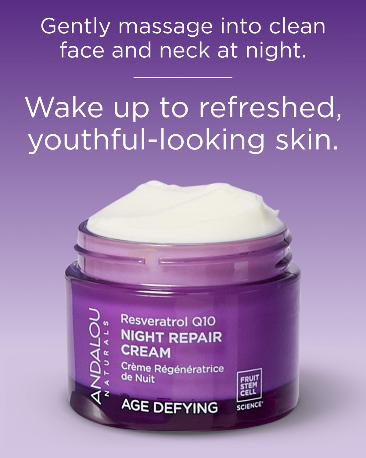 Andalou Naturals cream spread on hand showing smooth application and quick absorption