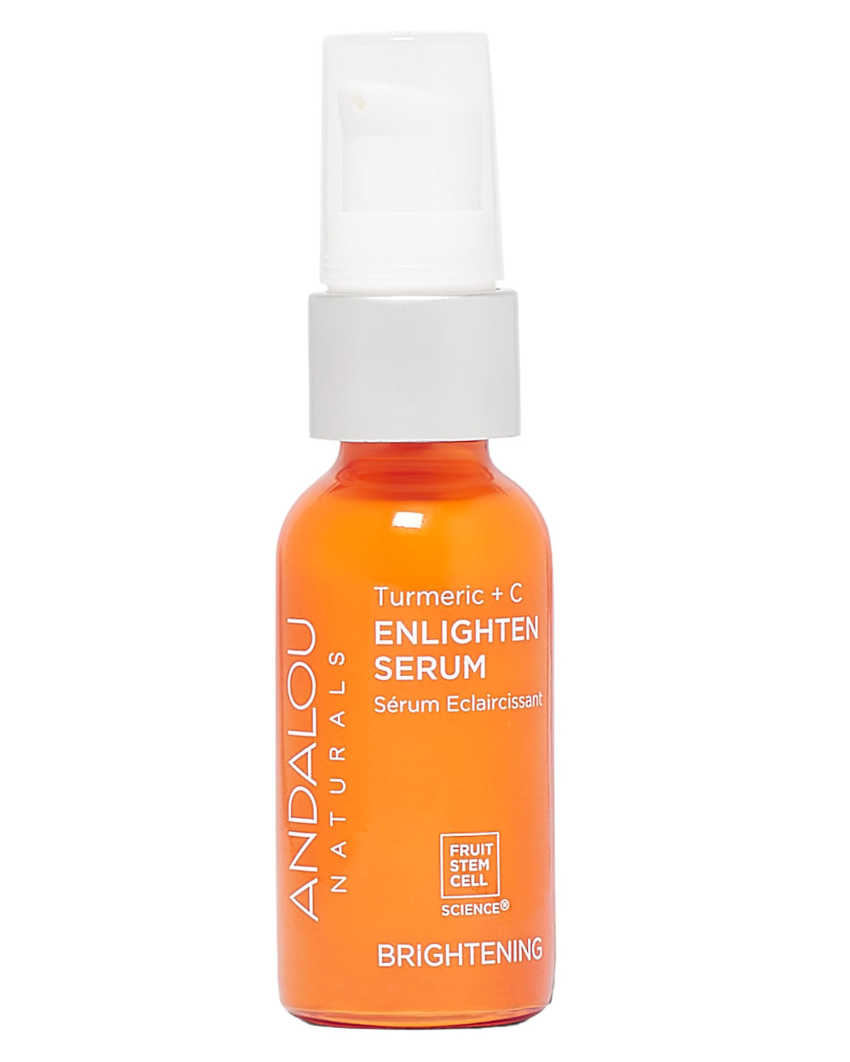 Andalou Naturals front packaging showing turmeric + vitamin C serum benefits