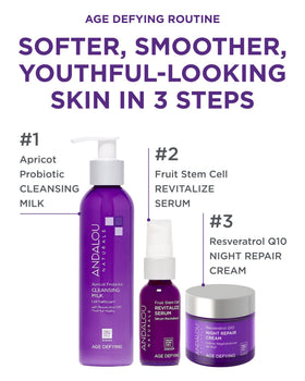 Andalou Naturals botanical ingredients display highlighting natural antioxidants and vitality