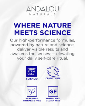 Andalou Naturals product label showing key claims and clean ingredients
