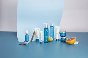 Andalou Naturals product on bathroom vanity suggesting daily routine benefit