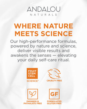 Andalou Naturals serum on vanity suggesting daily routine integration and convenience