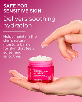 Andalou Naturals 1.7 oz jar in hand illustrating size and travel-friendly convenience