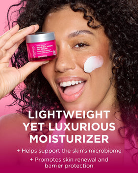 Andalou Naturals cream texture close-up demonstrating lightweight absorption