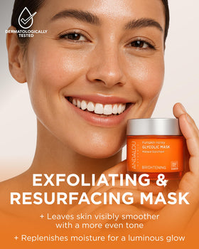 Andalou Naturals open jar texture of pumpkin honey glycolic mask for smooth skin