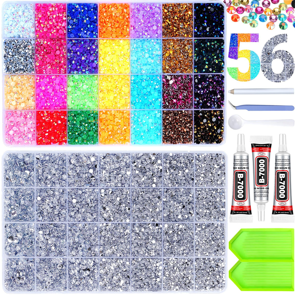 ANDGING front packaging showing full rhinestone bedazzling kit benefits