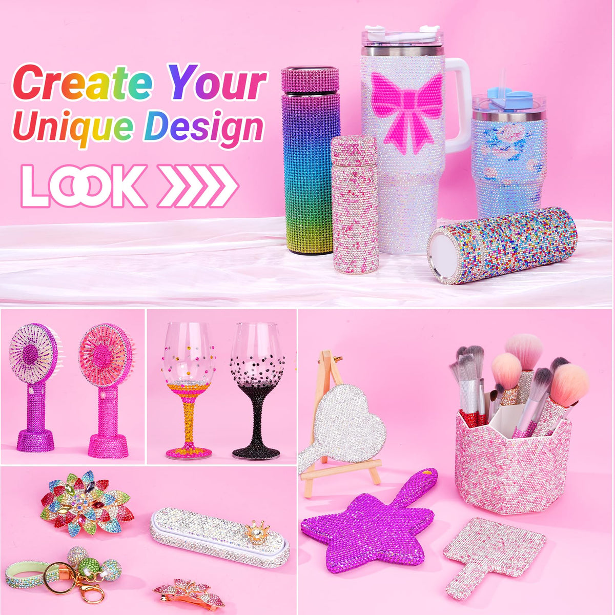 ANDGING open storage box grid view organizing rhinestones for easy selection