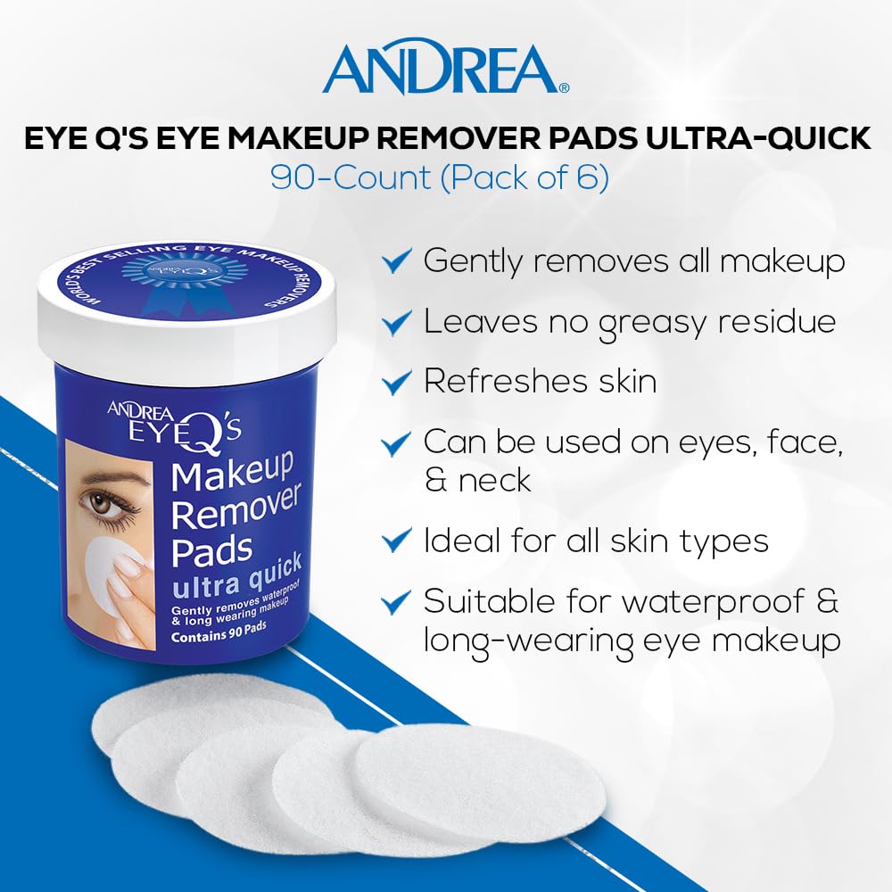 Andrea pad in use removing waterproof mascara from lashes without harsh rubbing for comfort