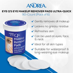 Andrea pad in use removing waterproof mascara from lashes without harsh rubbing for comfort