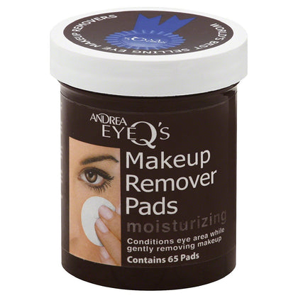 ANDREA eye pads front packaging showing gentle moisturizing removal benefit