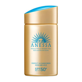 Anessa Perfect UV Skin Care Milk N front packaging showing compact 60mL bottle and branding for easy travel