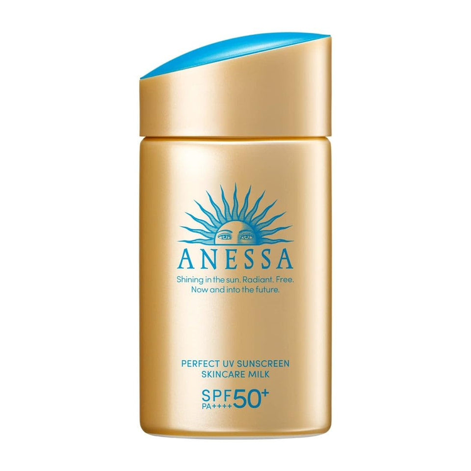 Anessa Perfect UV Skin Care Milk N front packaging showing compact 60mL bottle and branding for easy travel