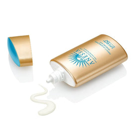 Anessa Perfect UV Skin Care Milk N milky texture closeup demonstrating smooth spreadability and lightweight finish