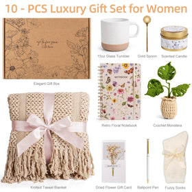 Anforsun gift basket styled in a cozy living room suggesting relaxation