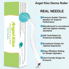 Angel Kiss roller resting on bathroom counter suggesting daily routine