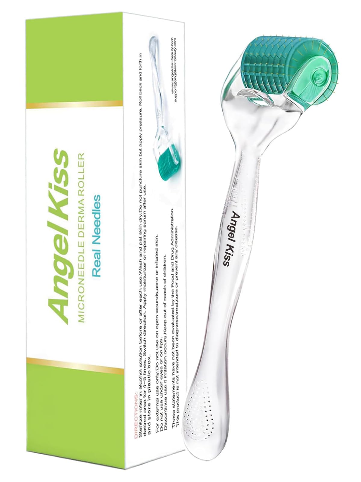 Angel Kiss front packaging showing derma roller and benefits