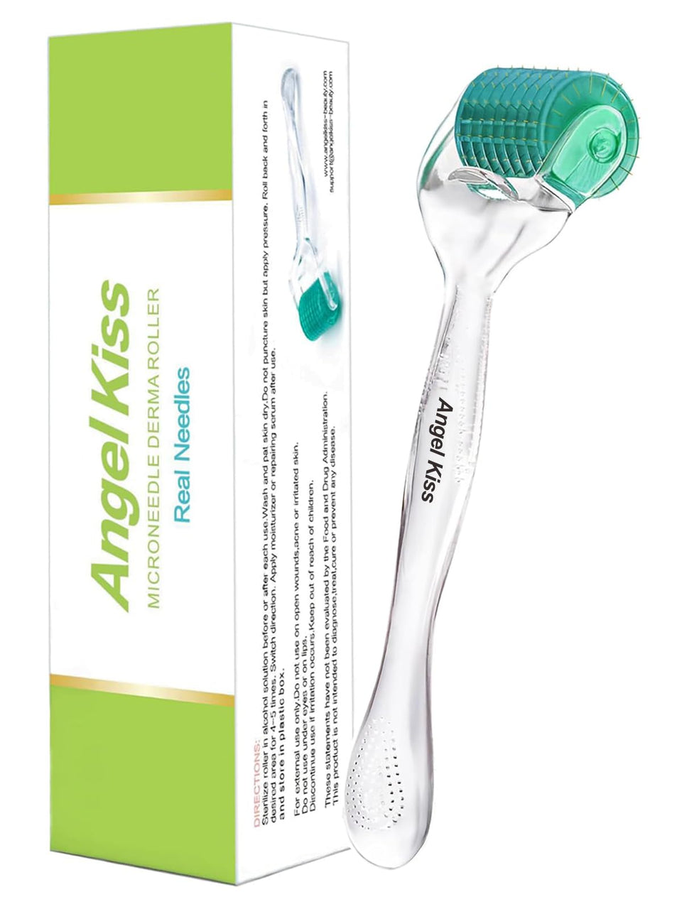 Angel Kiss front packaging showing derma roller and benefits