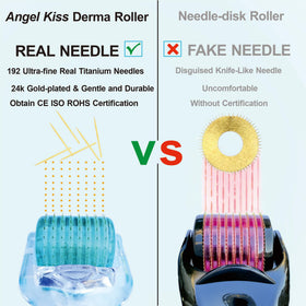 Angel Kiss roller head close-up of titanium needles for durability