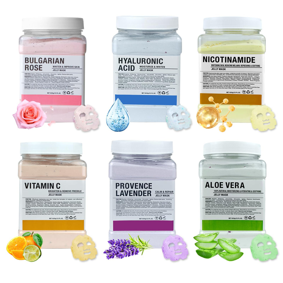 Angeland front packaging showing six jars and volume benefit