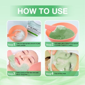 Angeland mask on model in spa setting illustrating calming treatment results