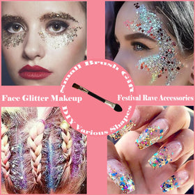 Angels Beauty tube cap and nozzle ready for precise glitter gel application without mess
