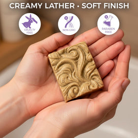 Angel's Skin bar on bathroom counter in lifestyle setting showing everyday use