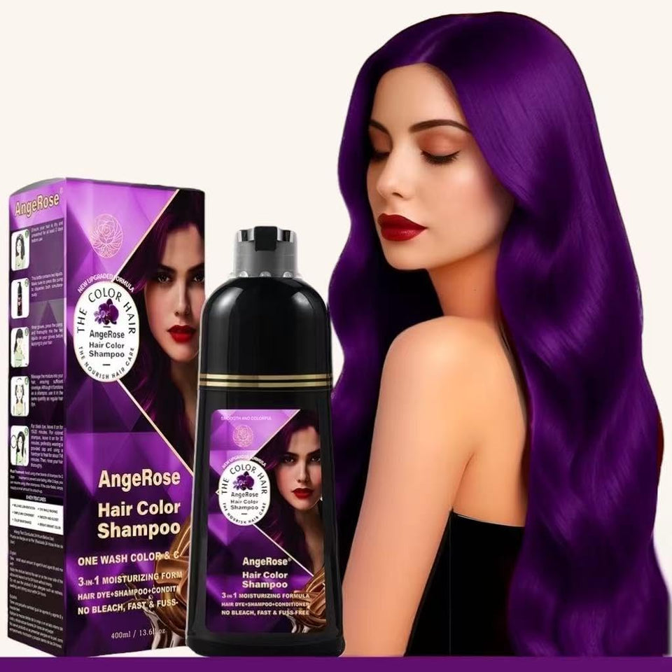AngeRose front bottle 400ml showing brand and purple shade benefits