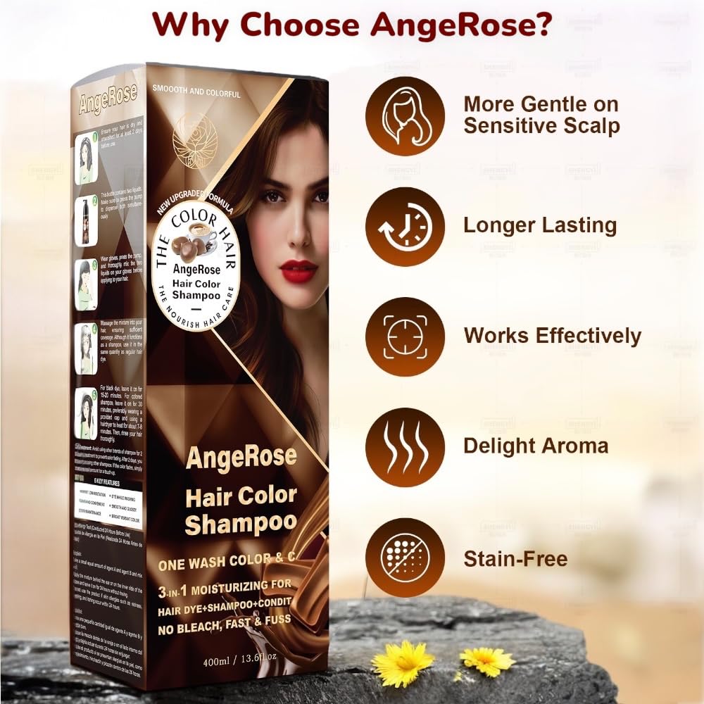 AngeRose bottle in hand showing 400ml scale and travel-friendly size