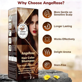 AngeRose bottle in hand showing 400ml scale and travel-friendly size