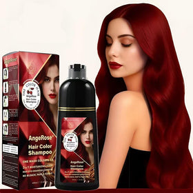 AngeRose front packaging showing wine red bottle and clear usage info, convenient value size