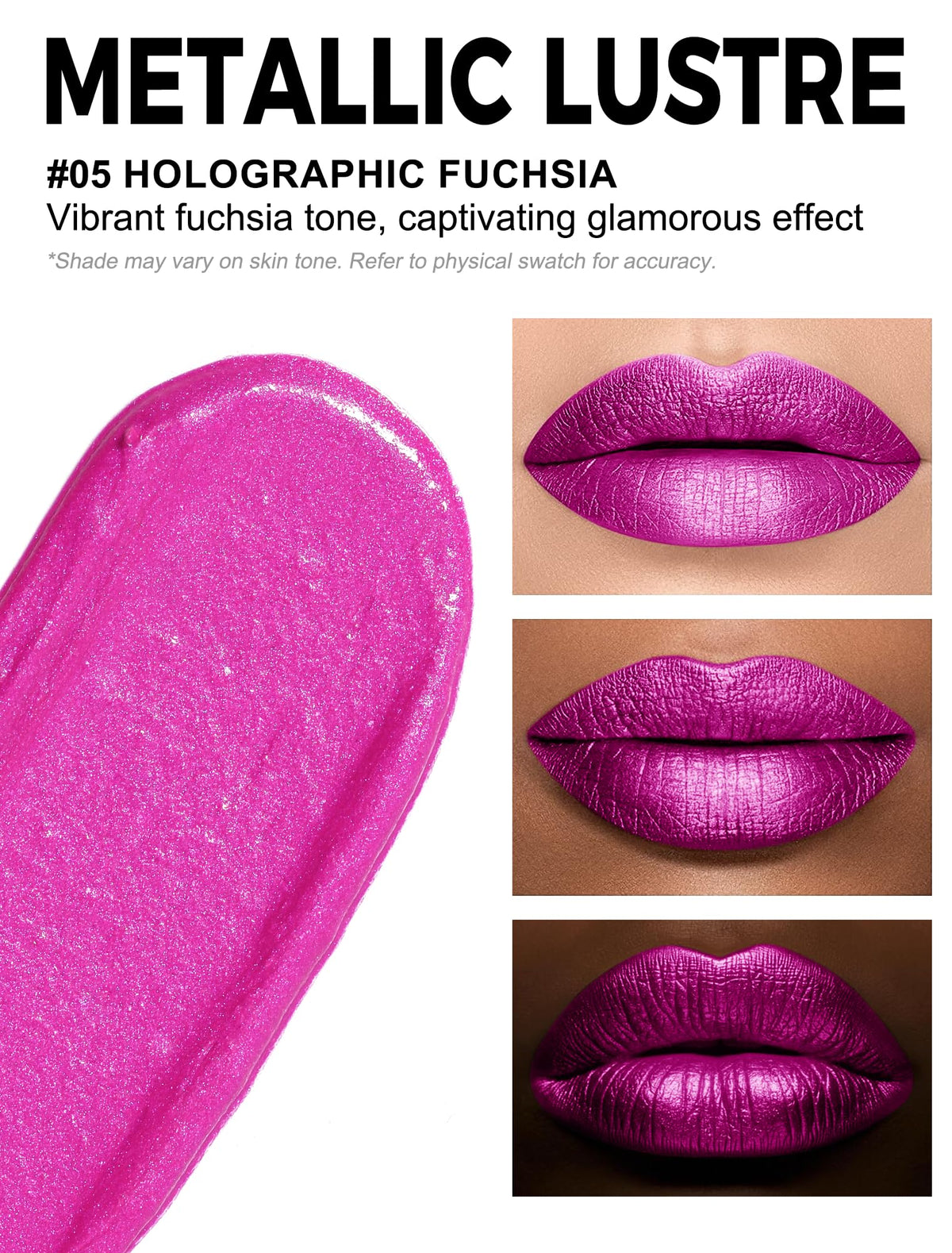 Anglicolor holographic fuchsia bullet exposed showing creamy non-sticky texture
