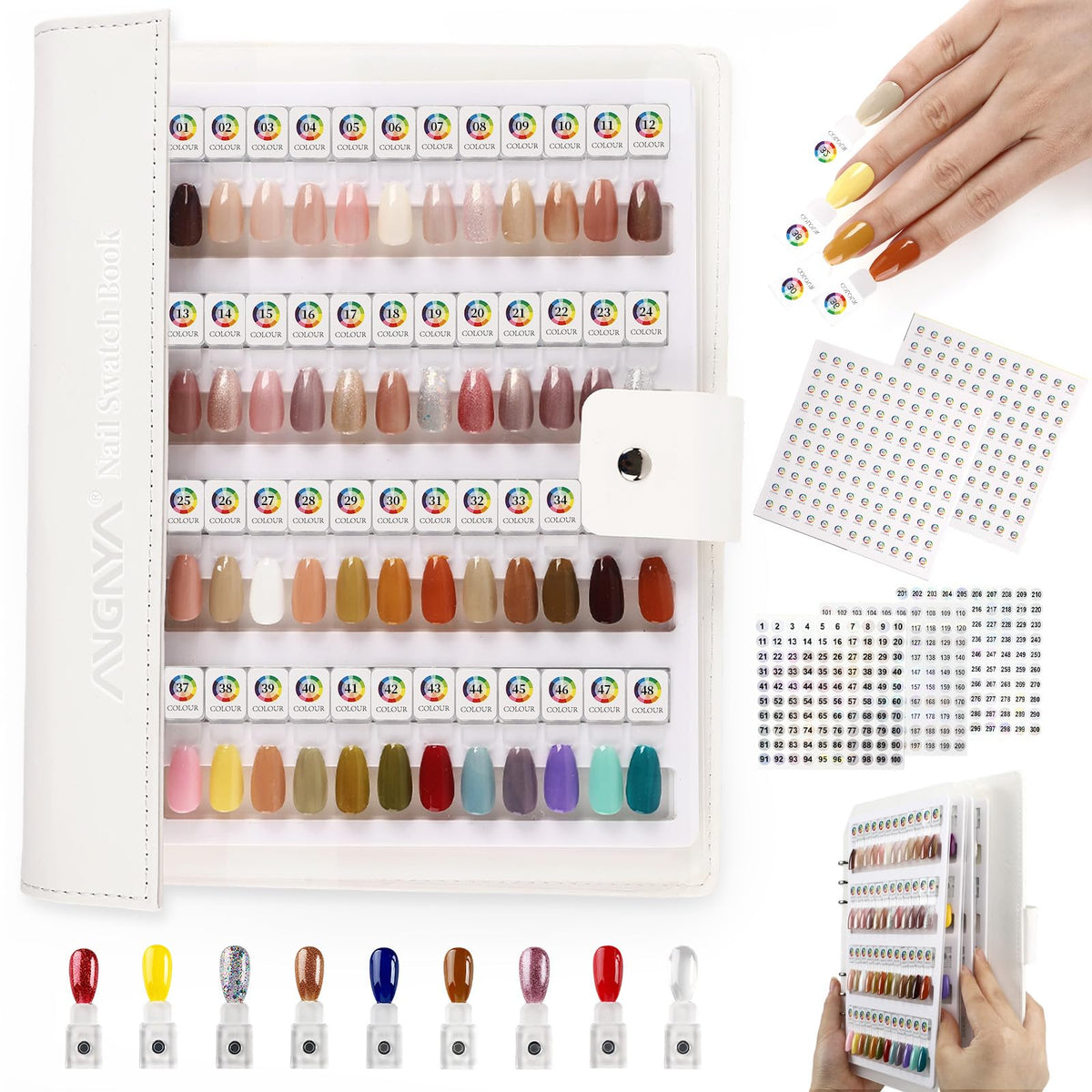 ANGNYA front cover leatherette protects swatches and looks professional