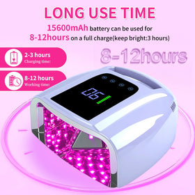 ANGNYA close-up of internal 42 LED beads array showing even light distribution benefit faster cures