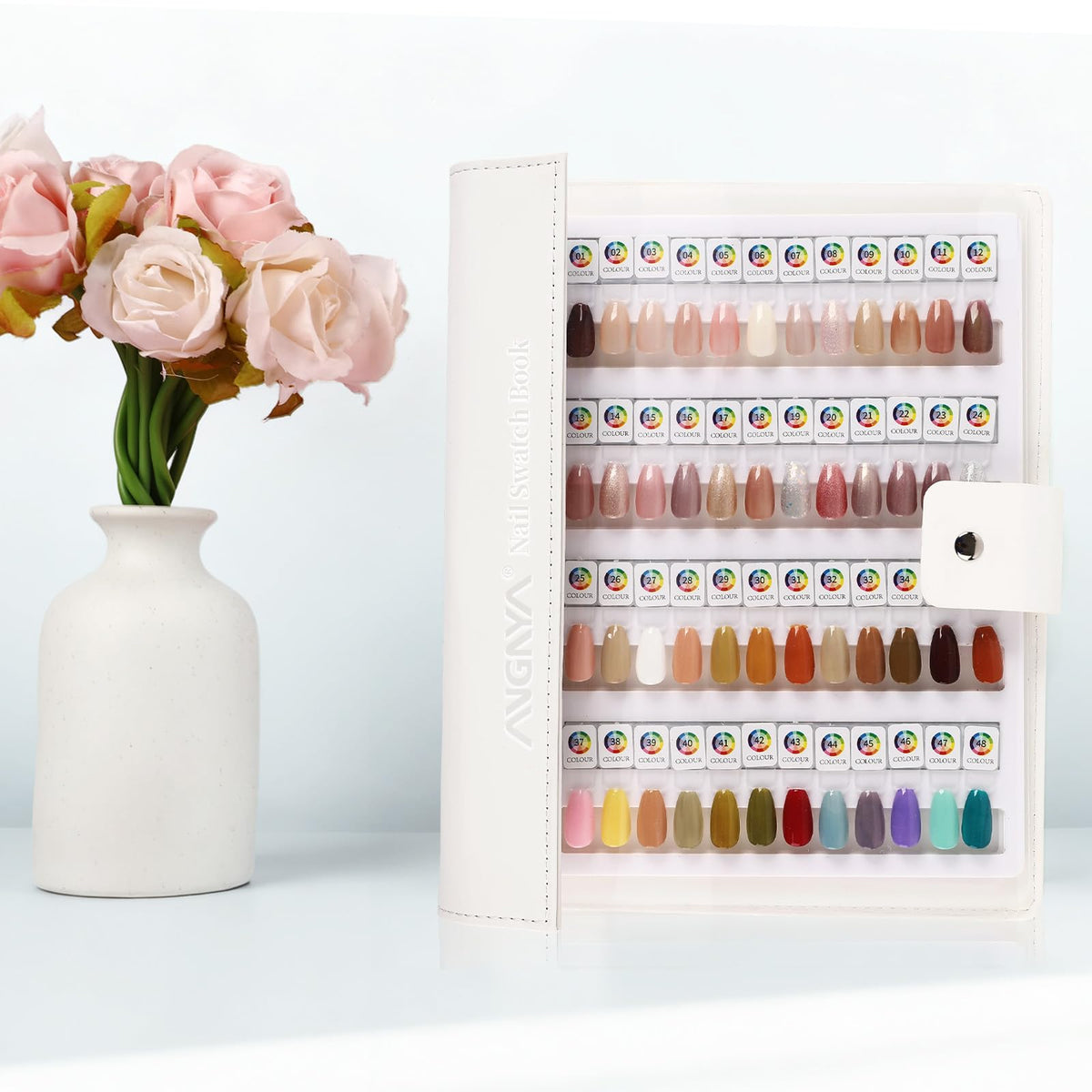 ANGNYA lifestyle salon display presents professional color selection to clients