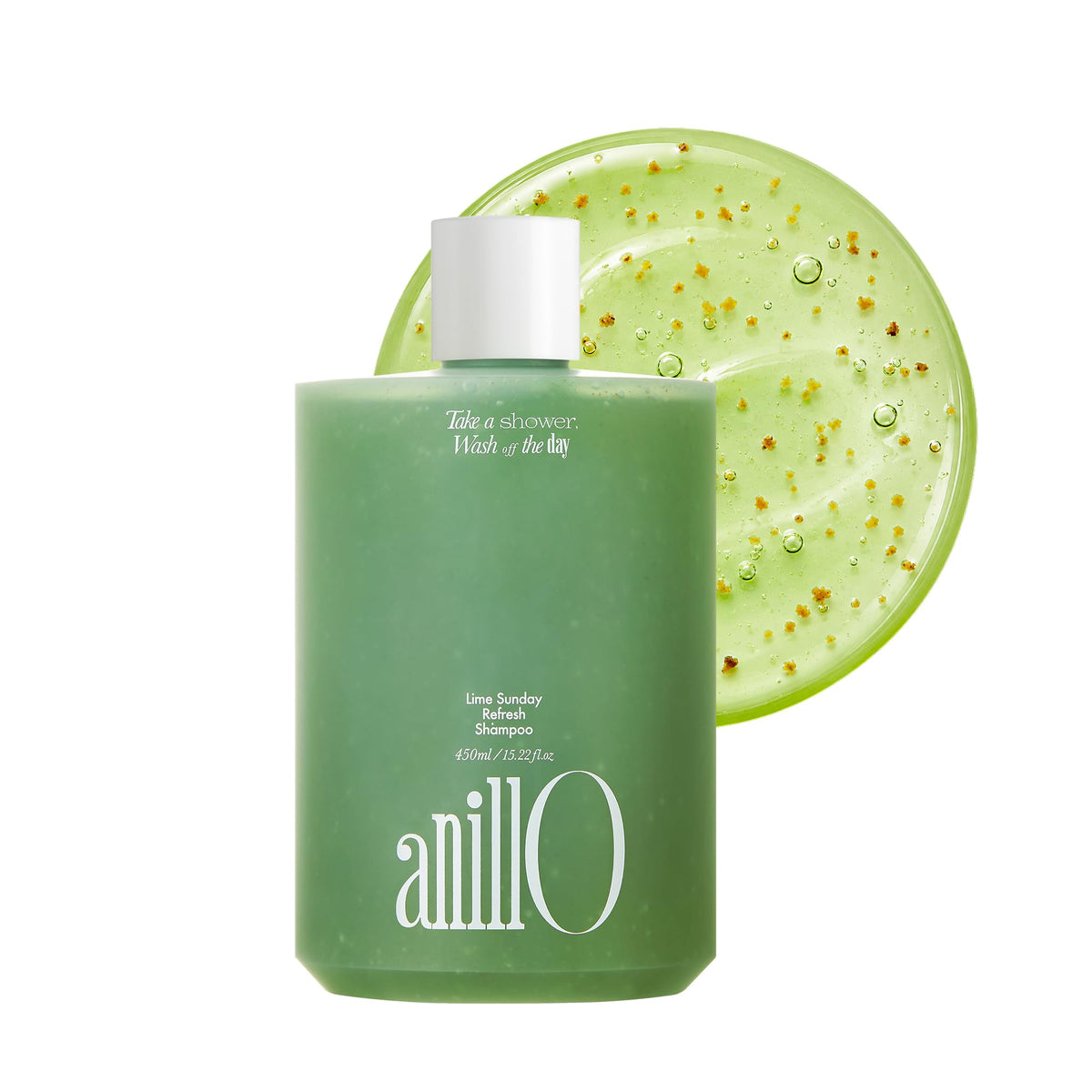 ANILLO front packaging showing lime-scented refresh shampoo and benefits