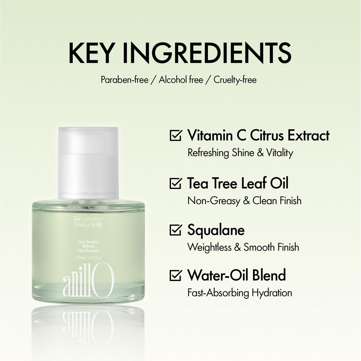 ANILLO dropper dispensing essence close-up benefit: precise application to scalp