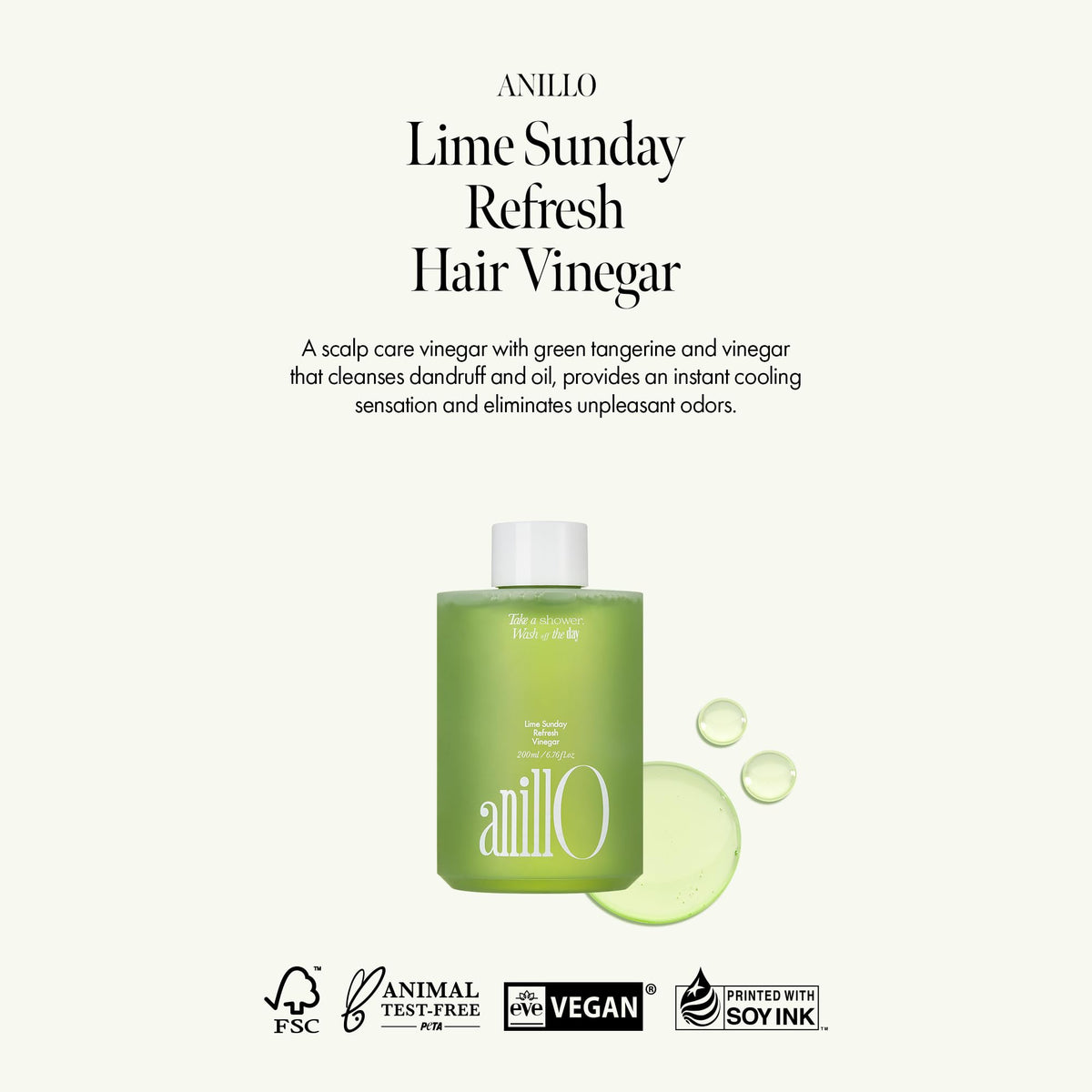 ANILLO 200ml bottle next to a ruler showing product size and portability