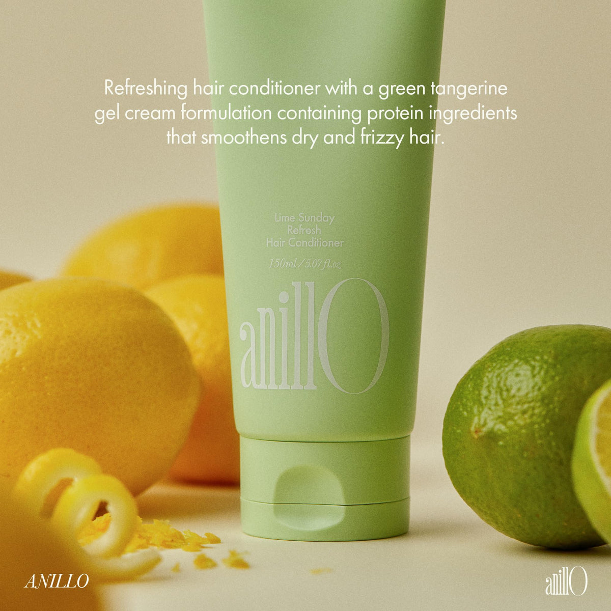 ANILLO on bathroom shelf with towels, conveys fresh citrus scent and daily routine