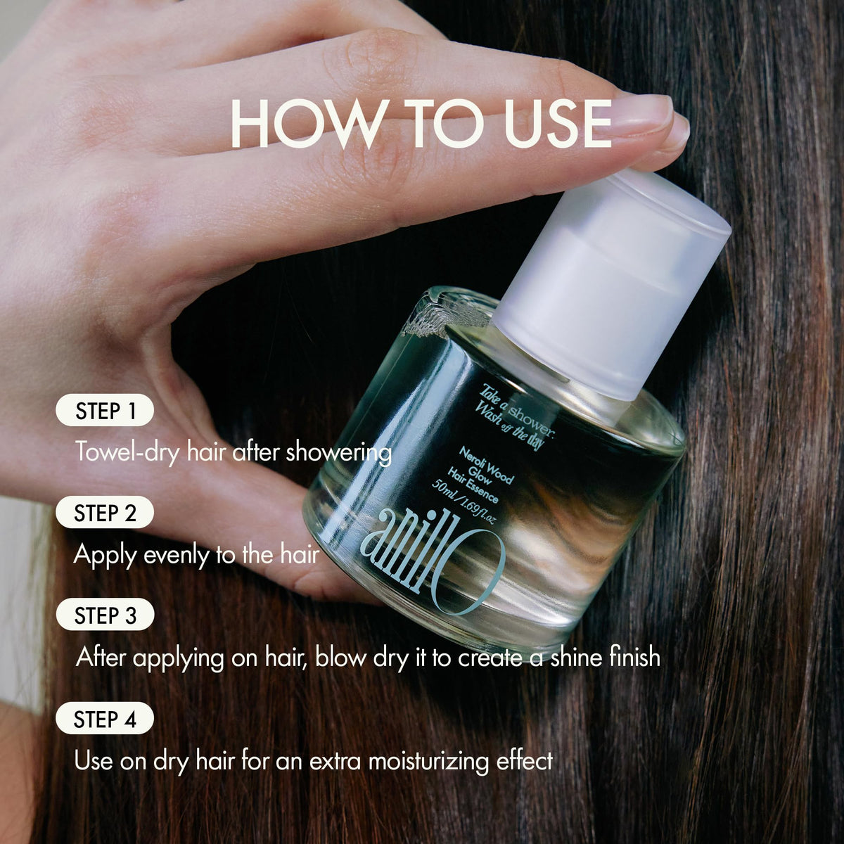 ANILLO label and ingredients view showing vegan and paraben-free benefits