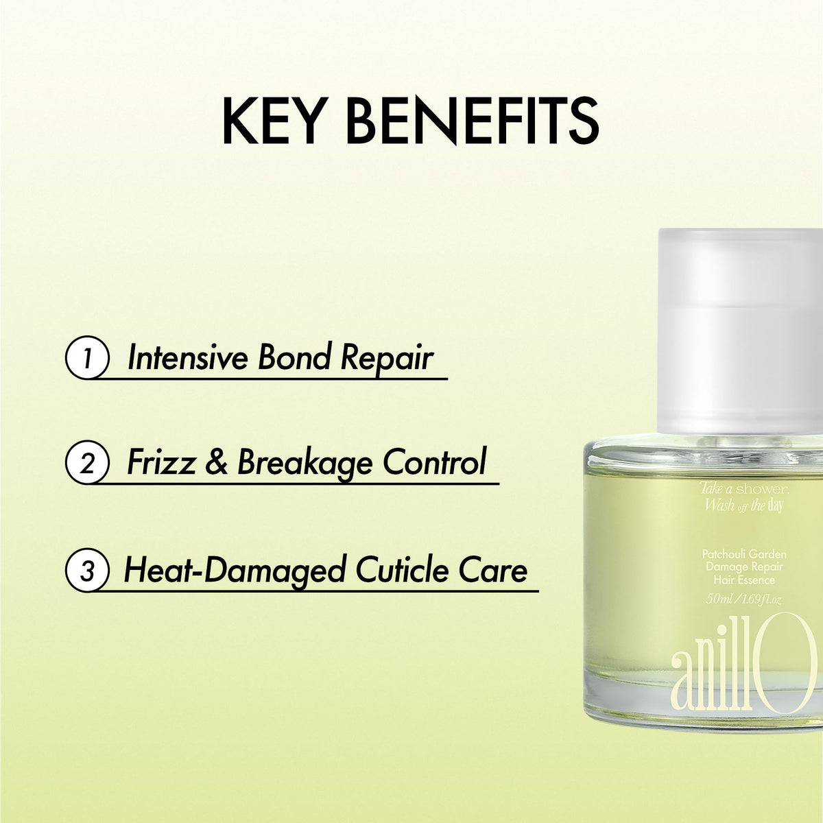 ANILLO bottle in hand indicating 50ml scale, demonstrates travel-friendly size