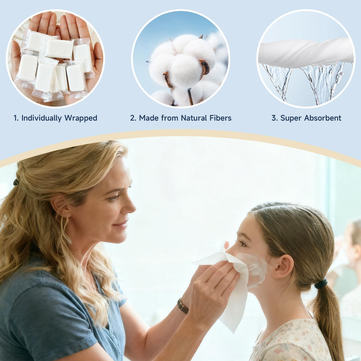 ANKEXIN expanded towel flat lay displaying extra-thick texture and absorbency
