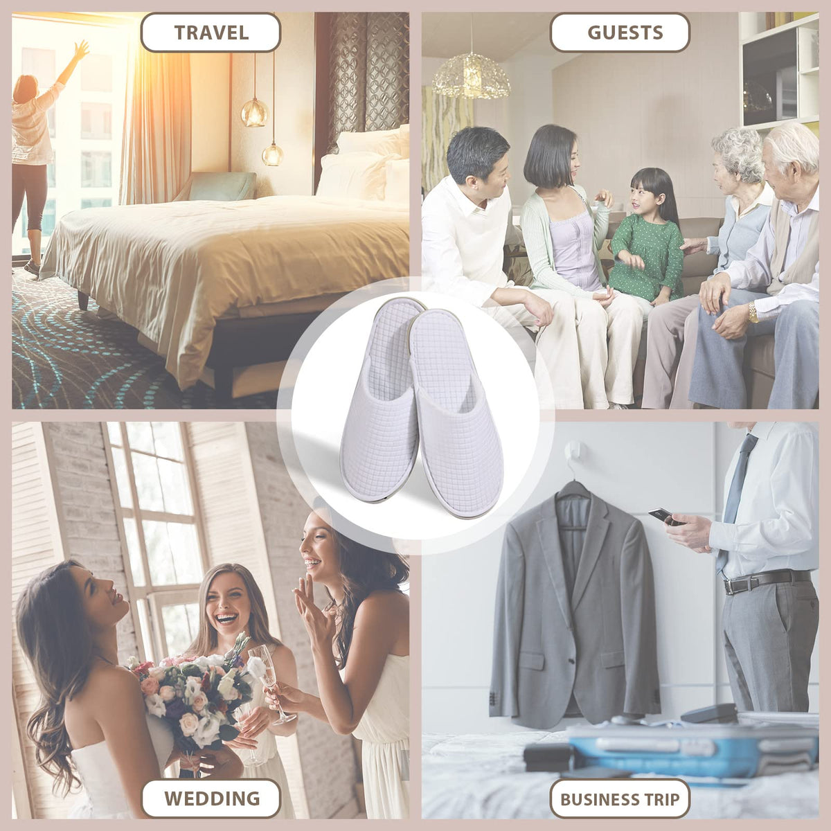 Anmerl slippers in a spa setting conveying professional guest-ready comfort